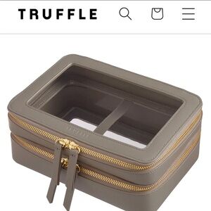 Truffle Clarity Jumbo Jet Set Case with Gold Zippers